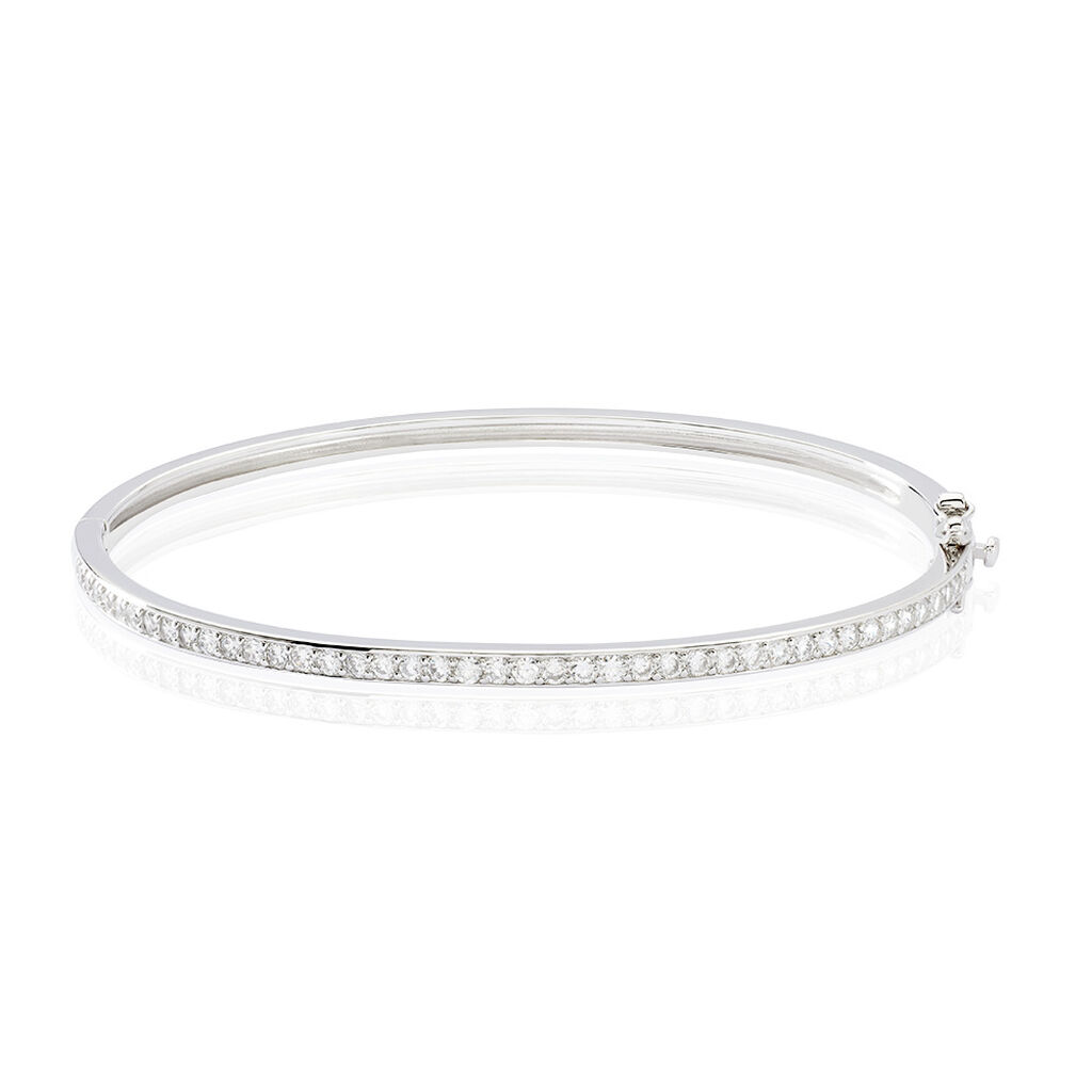 Damen Armreif / Armspange Silber 925 Rund Weiß Geometrisch Brielle 66,00mm - Armreifen Damen | OROVIVO