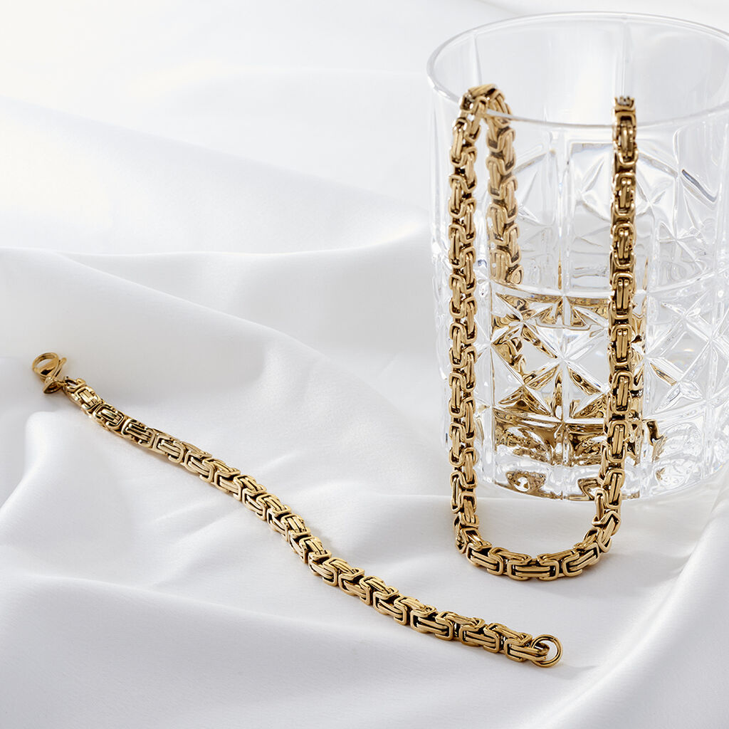 TILL Herren Kette Edelstahl vergoldet B 4,5 mm