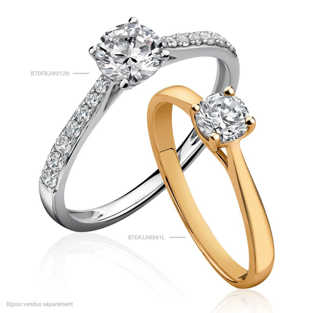 Solitaire Or Jaune Fiona Diamant Synthetique - Spannringe Damen | OROVIVO