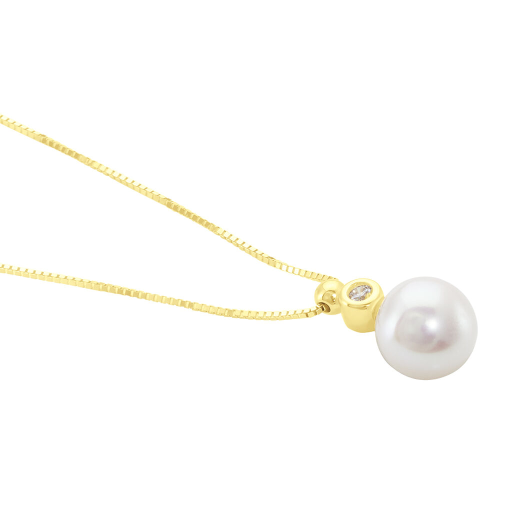 Damen Halskette Gold 375 Zuchtperlen Zirkonia Willow - Sommerschmuck Damen | OROVIVO