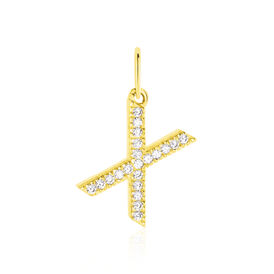 Anhänger Gold 375 Zirkonia Buchstabe X - Personalisierte Geschenke Familie | OROVIVO