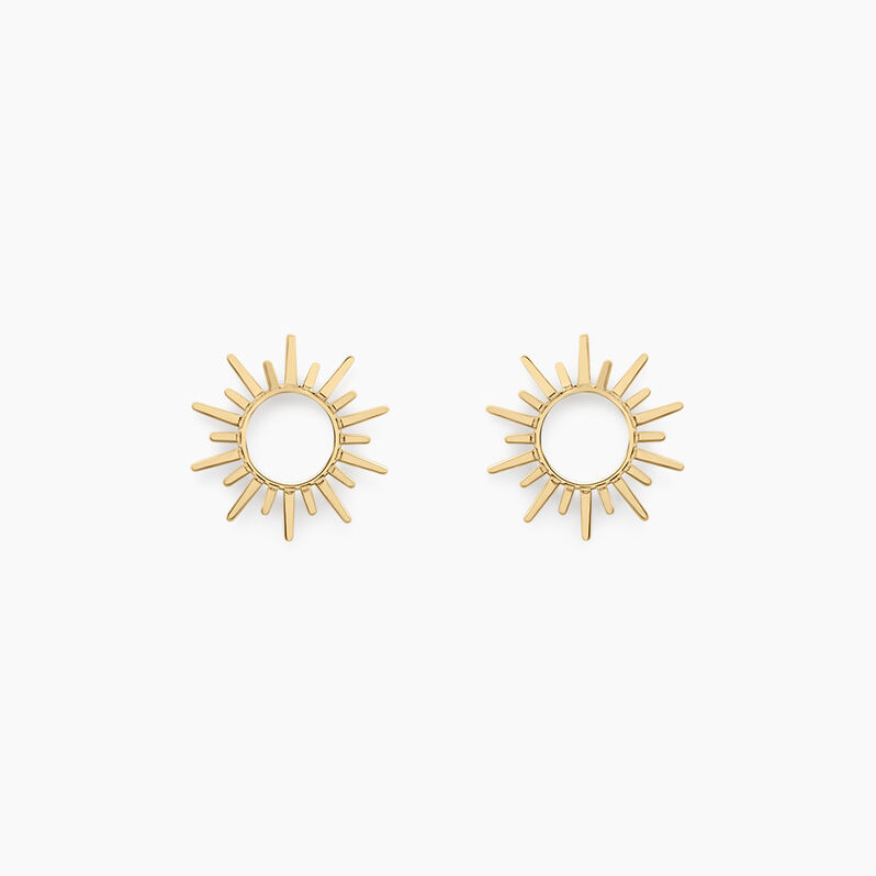 Boucles D'oreilles Puces Solaris Or Jaune - Spannringe Damen | OROVIVO