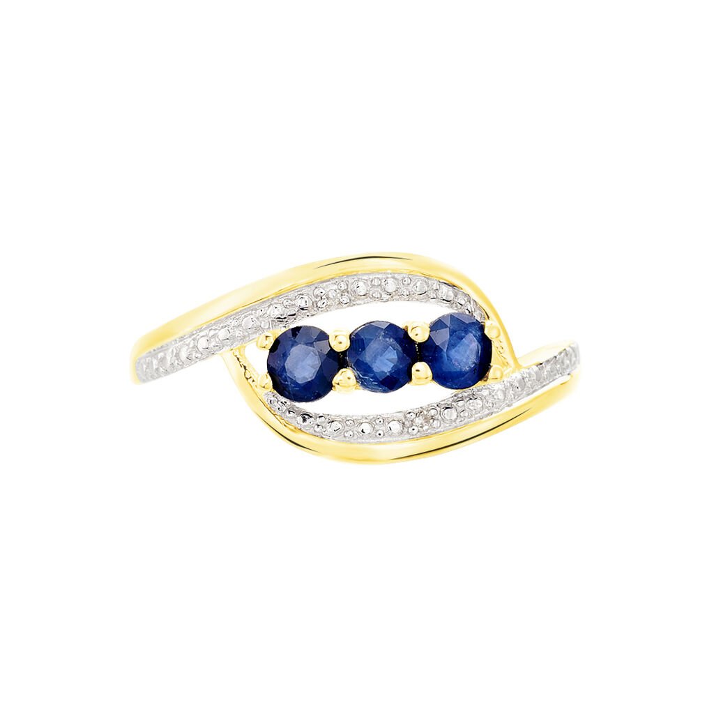 Bague Aurora Or Bicolore Saphir Et Diamant - Ringe mit Stein Damen | OROVIVO