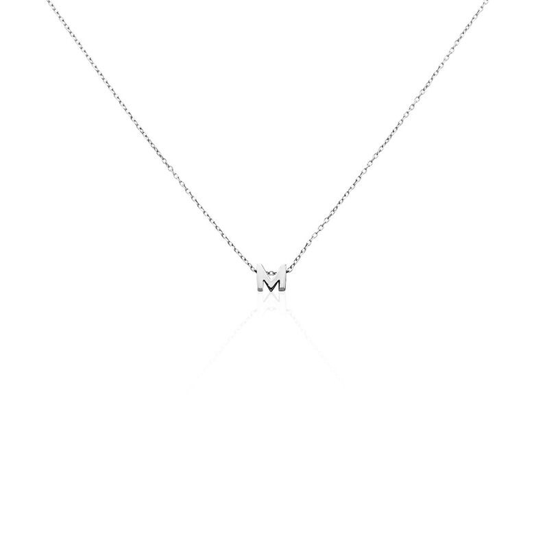 Damen Collier Silber Silber 925 Buchstabe M - Halsketten Damen | OROVIVO