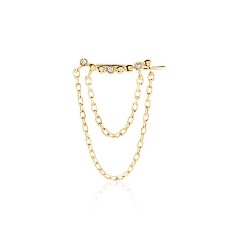 Bijou D'oreille Unitaire Plaqué Or Jaune Kazia Oxydes De Zirconium - Spannringe Damen | OROVIVO