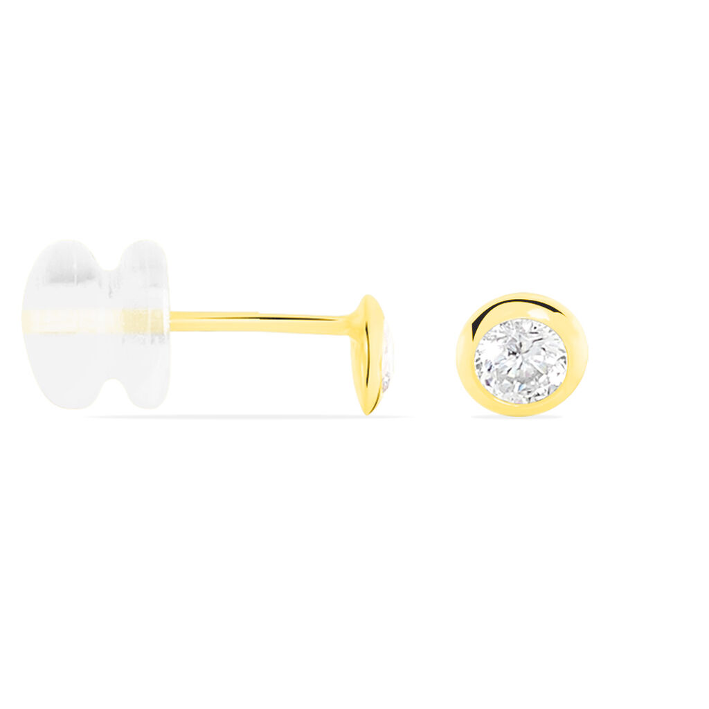 DARINA ZARGE Damen Ohrstecker Gold 375 (9 Karat) Zirkonia Wei&szlig; 0,42 ct