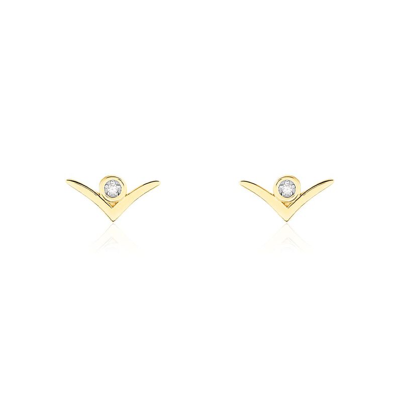 Boucles D'oreilles Puces Volia Or Jaune Diamant - Spannringe Damen | OROVIVO