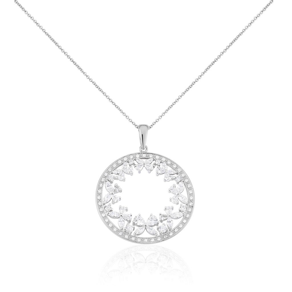 KATUCIA 9 Damen Collier Silber 925 Zirkonia Weiß Kreis - Halsketten Damen | OROVIVO