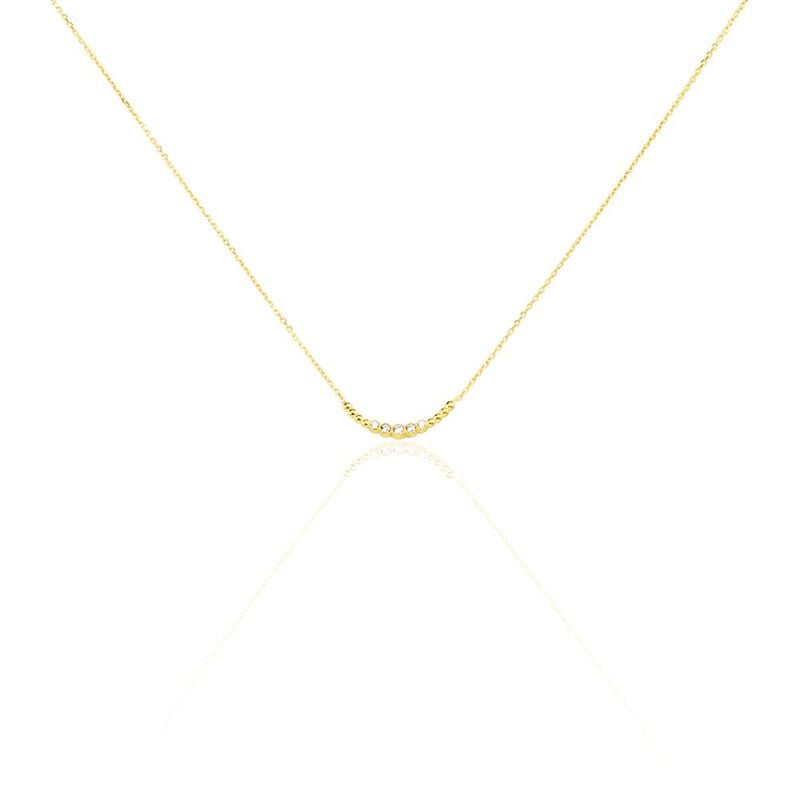 BREE Damen Collier Gold 375 (9 Karat) Zirkonia Wei&szlig; 0,04 ct - Halsketten Damen | OROVIVO