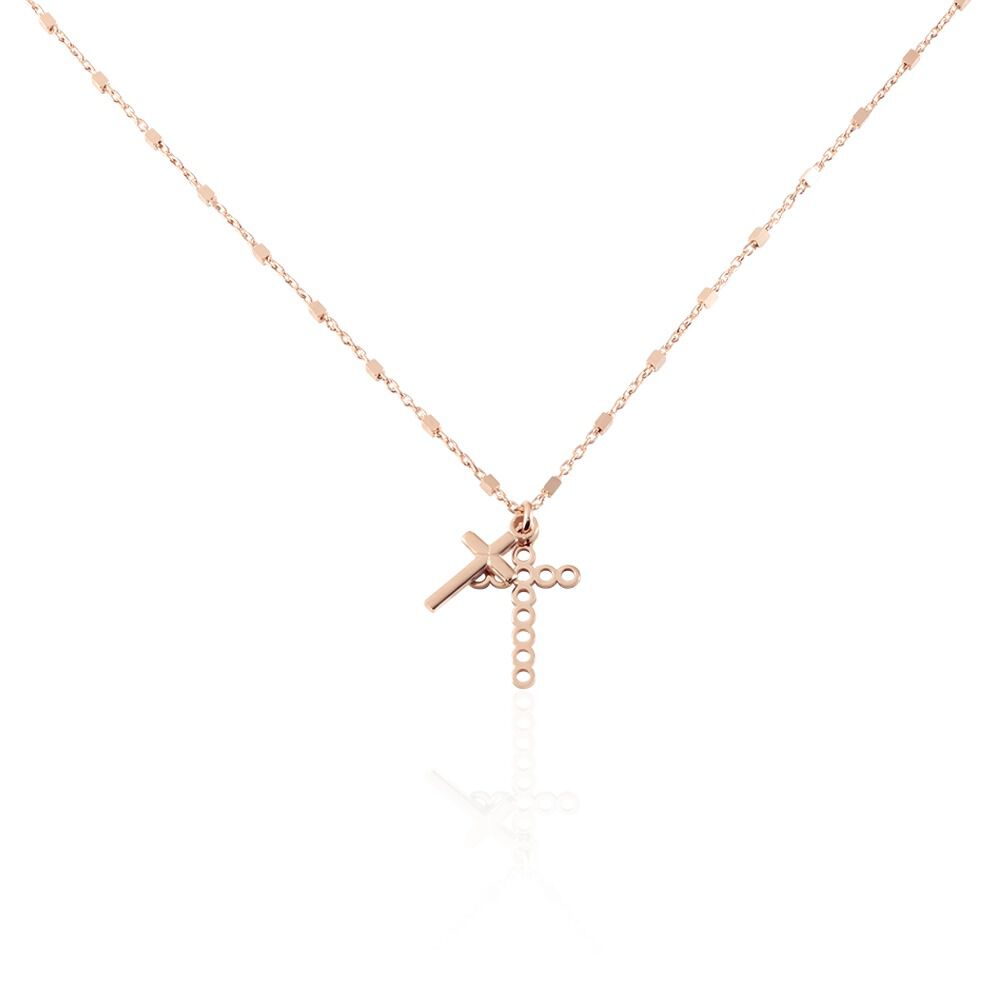 925 STERLING SILBER ROSÉ VERGOLDETES KREUZ MIT KORPUS 