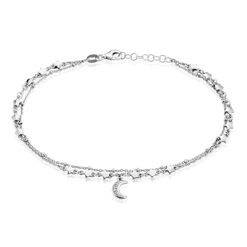 Chaîne De Cheville Argent Rhodié Steffert Oxydes De Zirconium - Spannringe Damen | OROVIVO