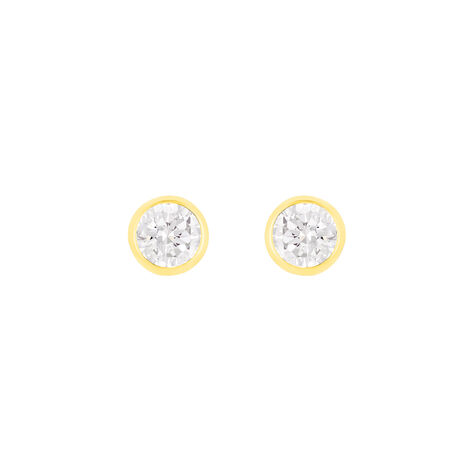 Damen Ohrstecker Gold 585 Zirkonia 4,5mm - Ohrstecker Damen | OROVIVO