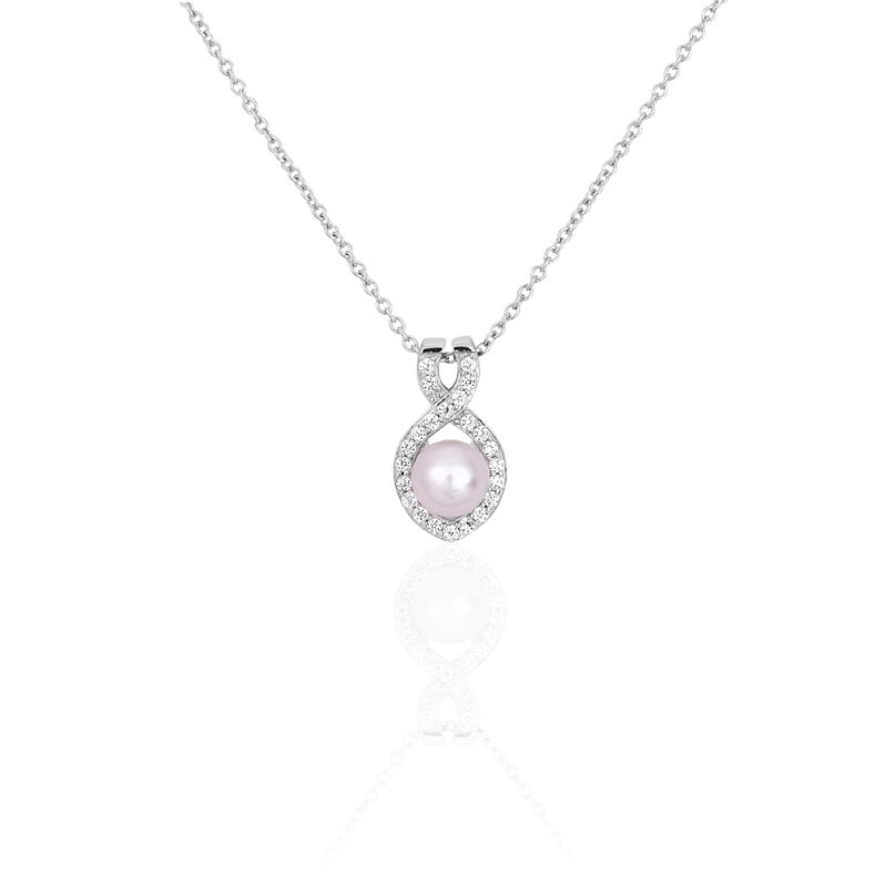 Collier Mahina Argent Blanc Perle De Culture Et Oxyde De Zirconium - Spannringe Damen | OROVIVO