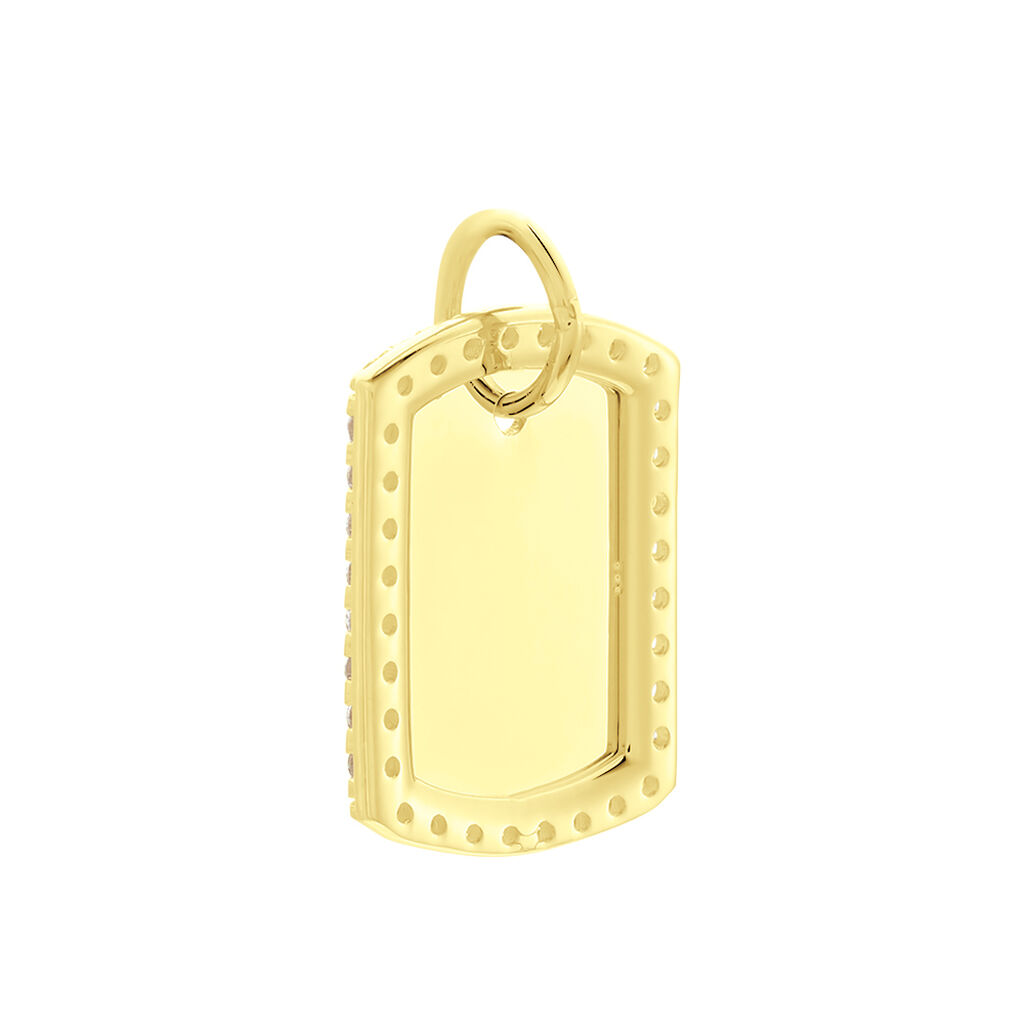 Anh&auml;nger Gold 375 gravierbar Zirkonia Cassya