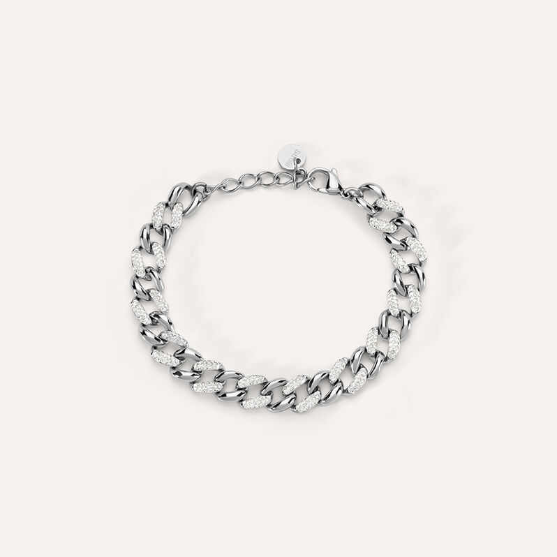 Bracciale Catena Aura Acciaio Cristallo - Spannringe Damen | OROVIVO
