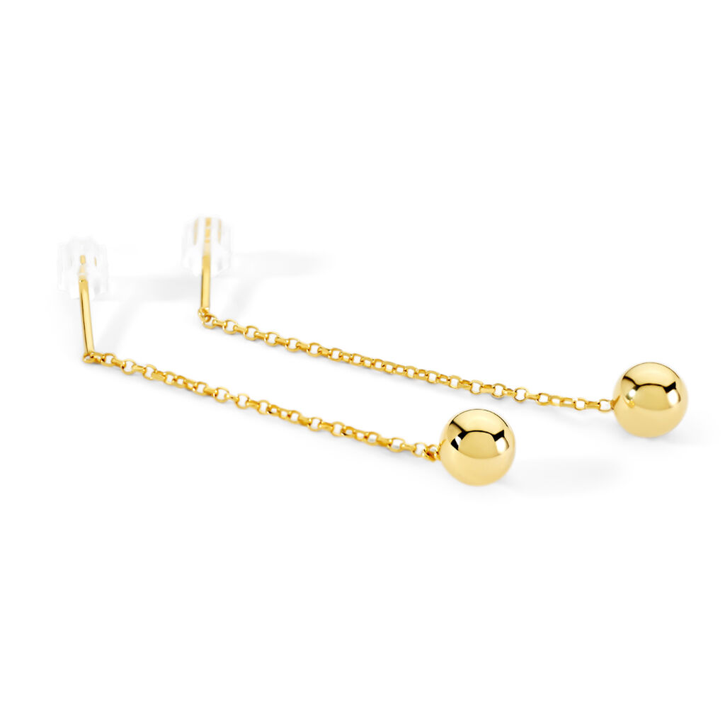 JULE Damen Ohrringe Lang Silber vergoldet 925 Ball