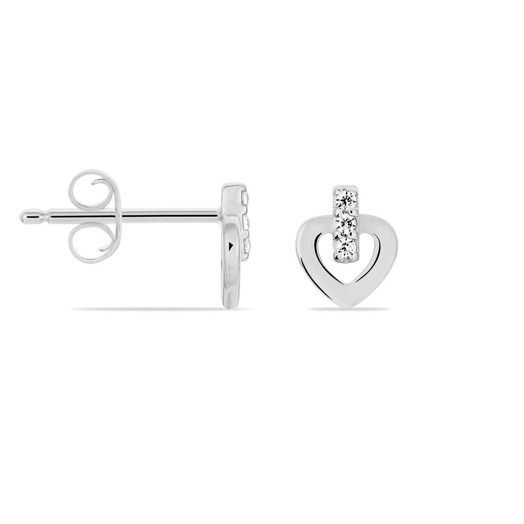 Damen Ohrstecker Silber 925 Zirkonia Herz - Ohrstecker Damen | OROVIVO