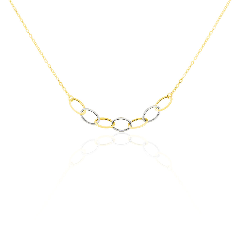 LUCETTE Damen Collier Gold Bicolor 375 (9 Karat) Oval