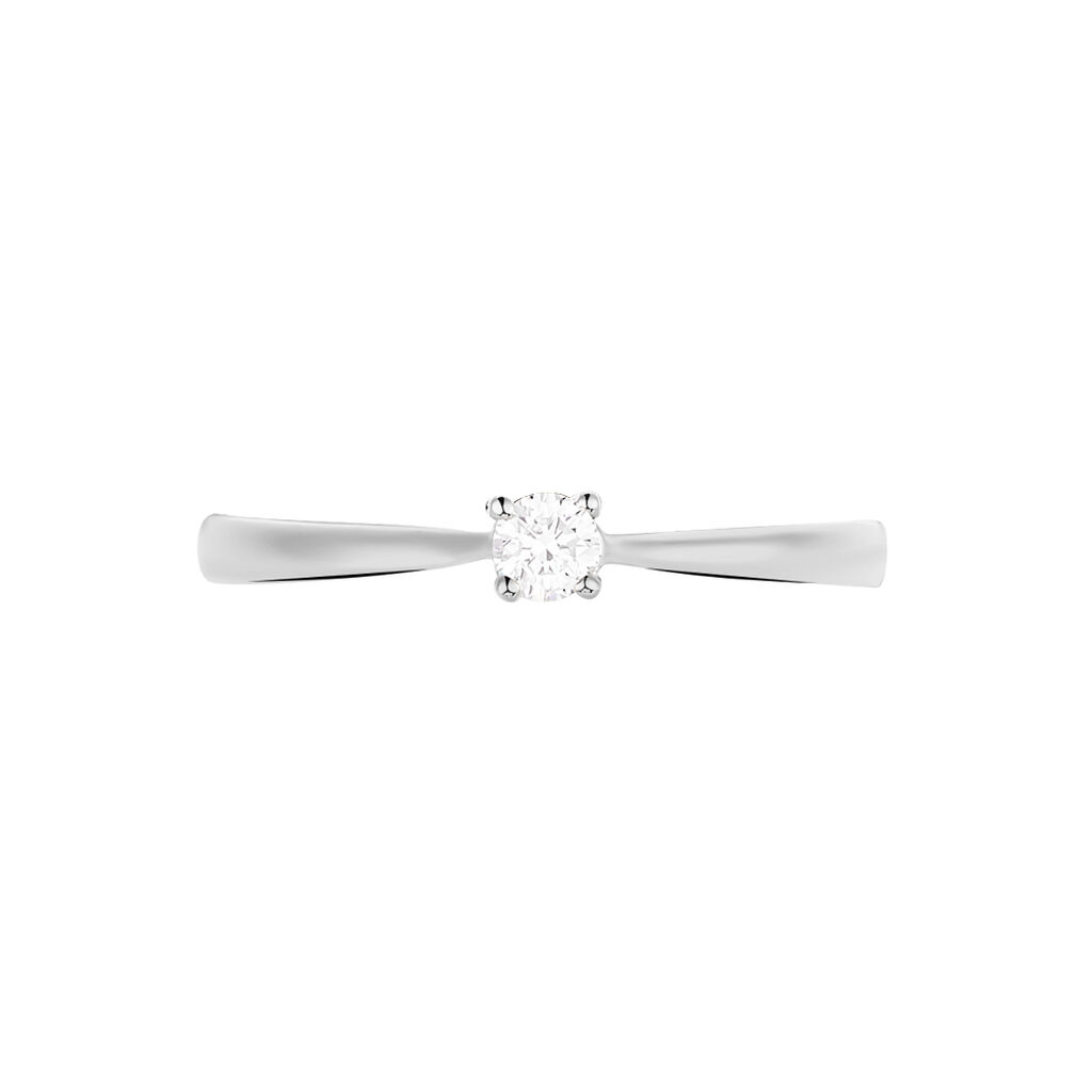 Bague Solitaire Victoria Or Blanc Diamant - Spannringe Damen | OROVIVO