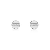 CRYSTAL Damen Ohrstecker Titan Zirkonia Weiß 0,05 ct Kreis