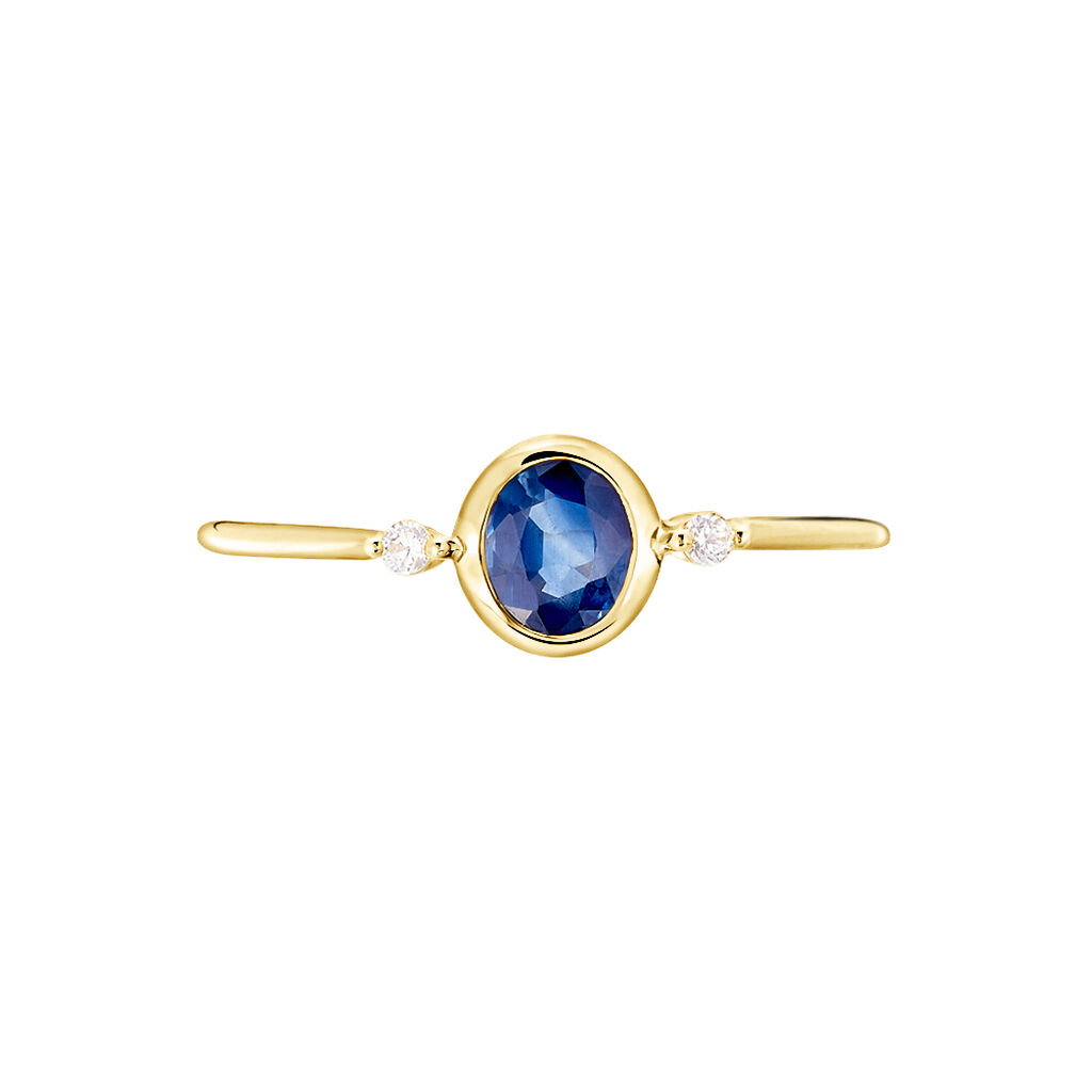 Bague Or Jaune Jahyna Saphir Et Diamants - Spannringe Damen | OROVIVO