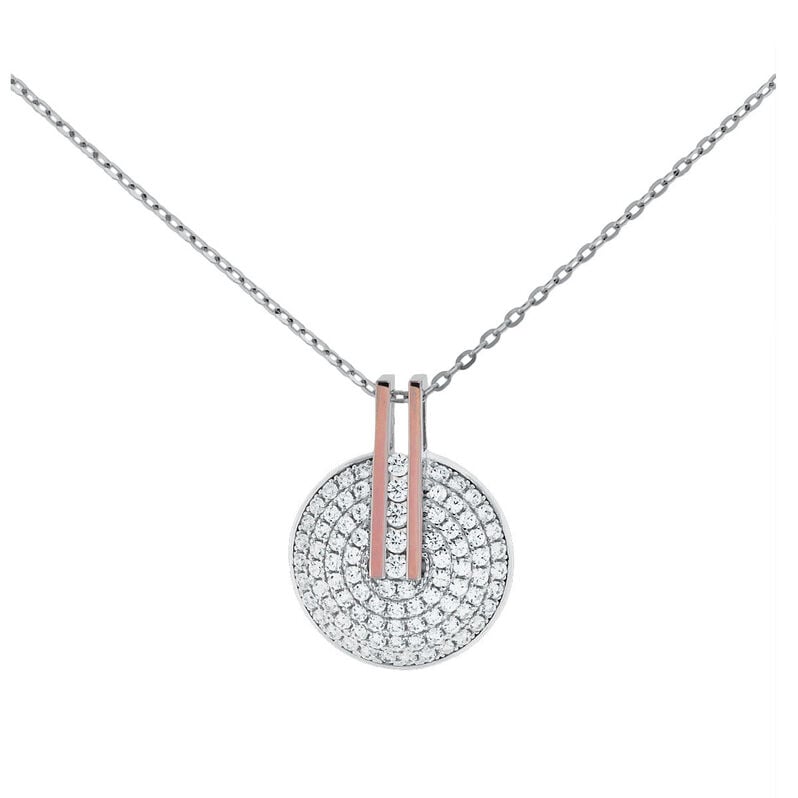 KAPINA Damen Collier Silber Bicolor 925 Zirkonia Wei&szlig; 0,1 ct Barren - Halsketten Damen | OROVIVO