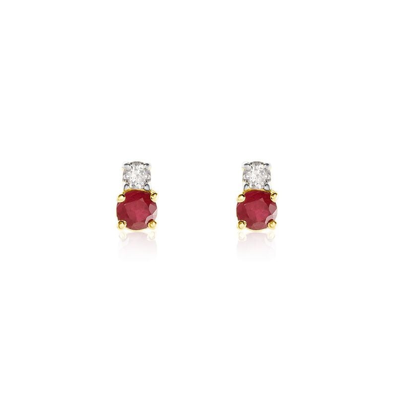 ELISABETH Damen Ohrstecker Gold 585 (14 Karat) Rubin Rot 0,28 ct - Ohrstecker Damen | OROVIVO