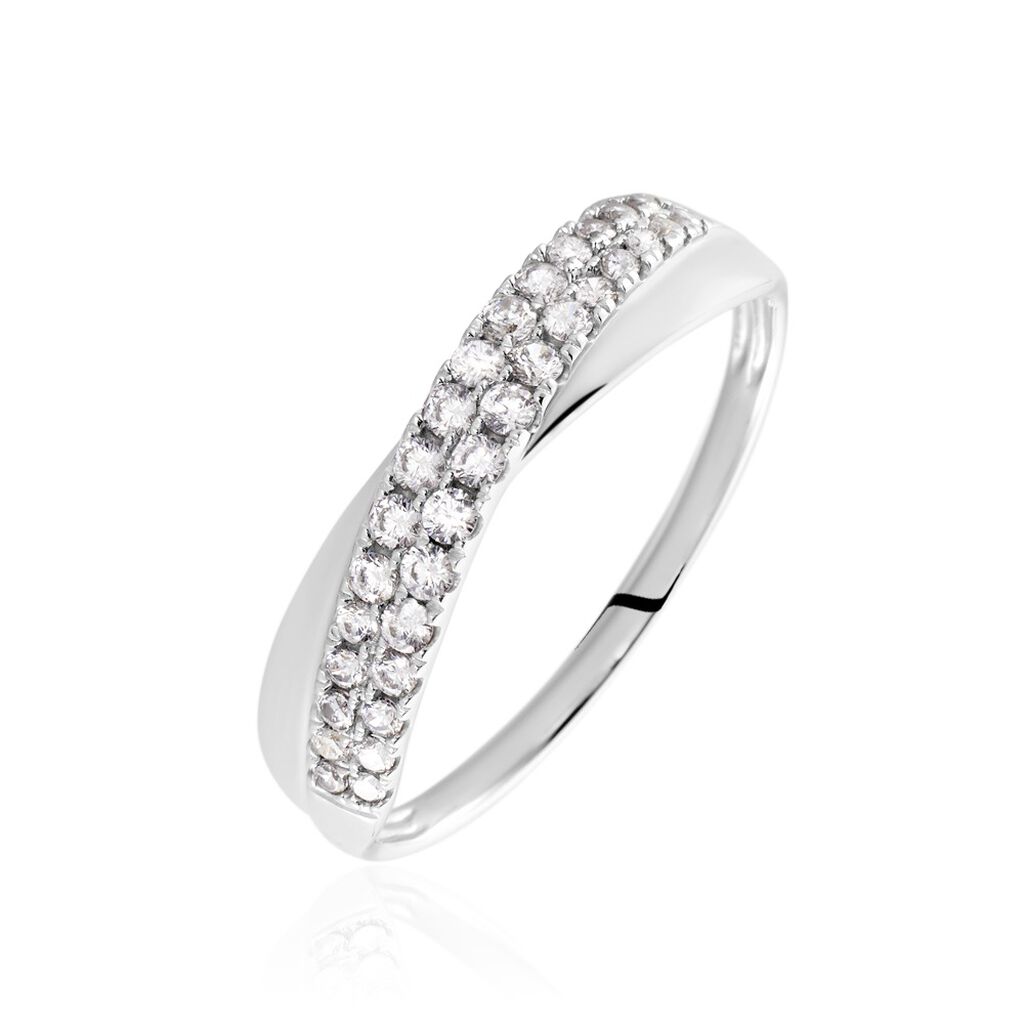 Damen Ring Weißgold 375 (9 Karat) Zirkonia Weiß, Ring mit Stein