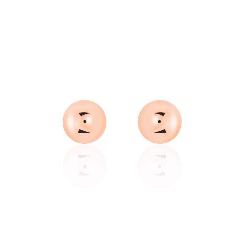 Damen Ohrstecker Silber 925 Rosé Vergoldet 5mm - Ohrstecker Damen | OROVIVO