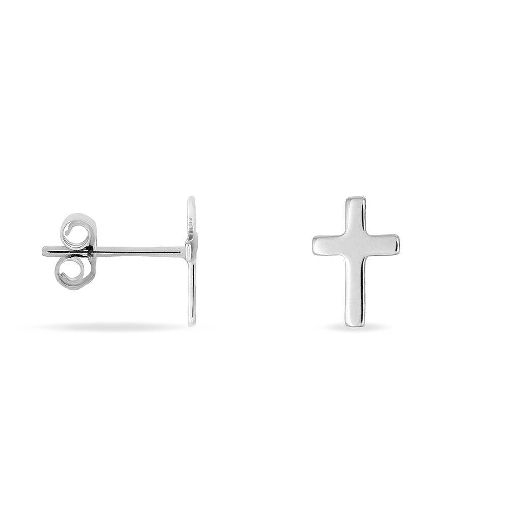 Ohrstecker Silber 925 Rhodiniert Kreuz - Ohrstecker Damen | OROVIVO