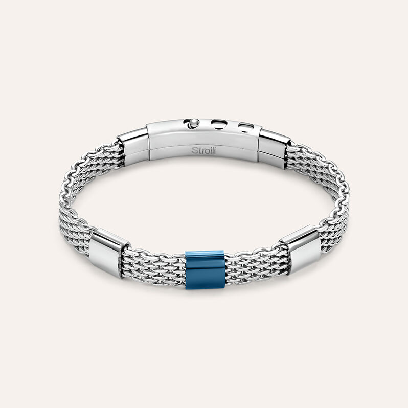 Bracciale Man Code Acciaio Bicolore Bianco / Nero - Spannringe Herren | OROVIVO