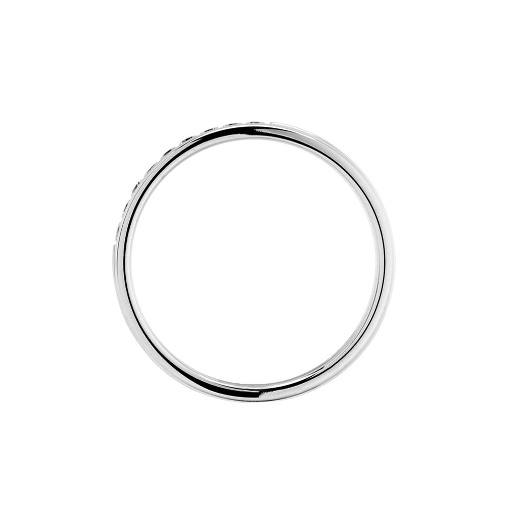 Alliance Serti Pave Or Blanc Diamant - Spannringe Unisex | OROVIVO