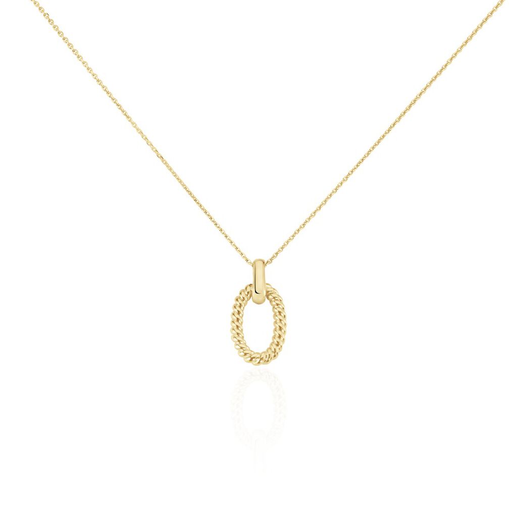 Damen Halskette Messing Gold plattiert Kreis  - Halsketten Damen | OROVIVO