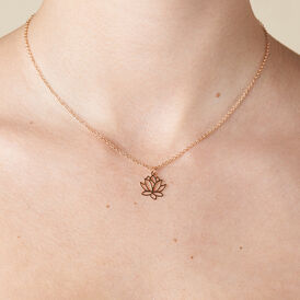 Damen Halskette Silber 925 Rosé Vergoldet Lotus - Ketten mit Anhänger Damen | OROVIVO