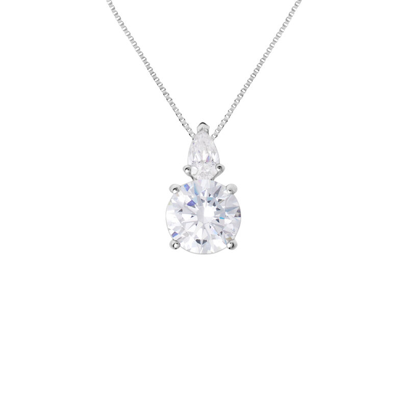 Collana Doppio Punto Luce Claire Oro Bianco Cubic Zirconia - Spannringe Damen | OROVIVO