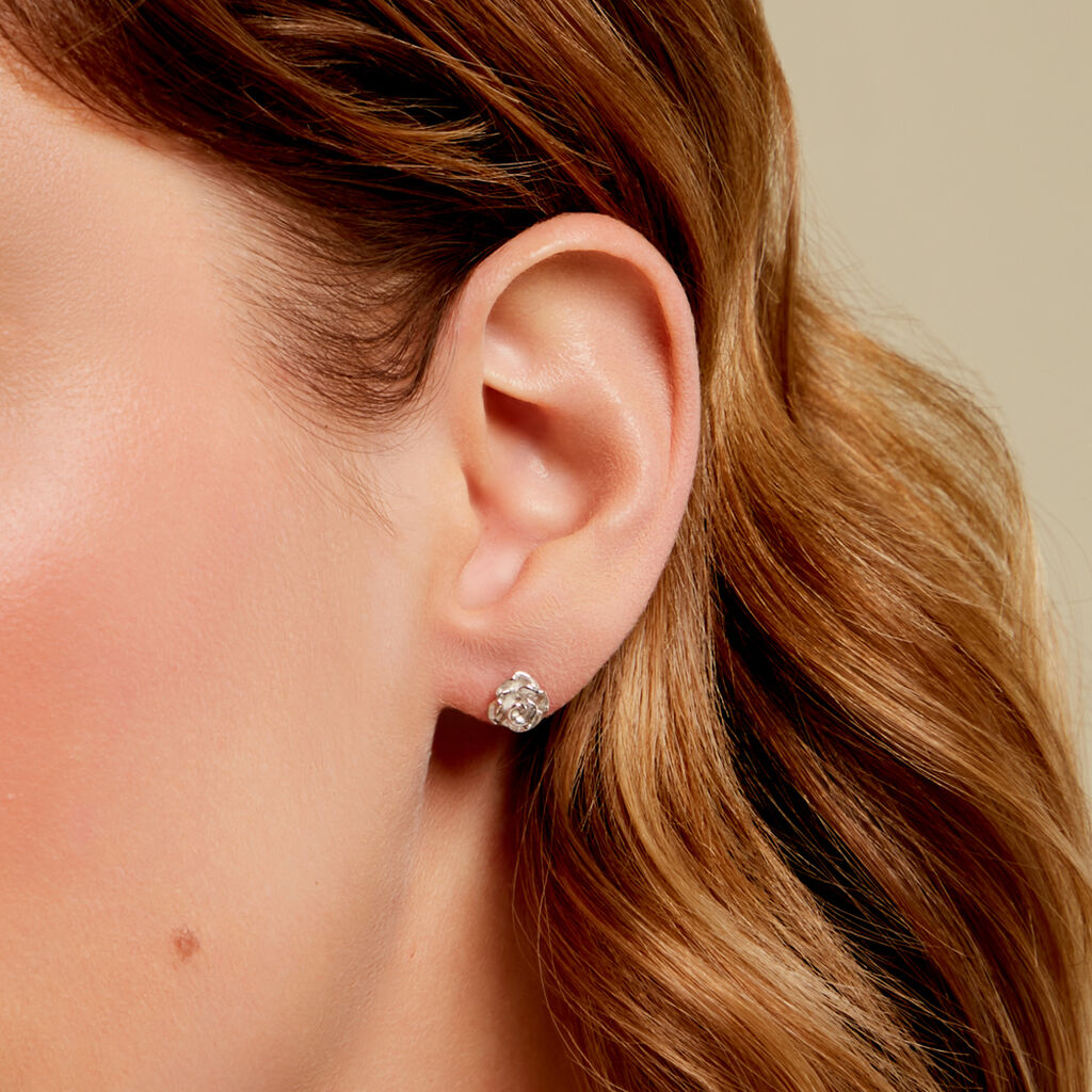 ROSALIA Damen Ohrstecker Silber 925 Rosette