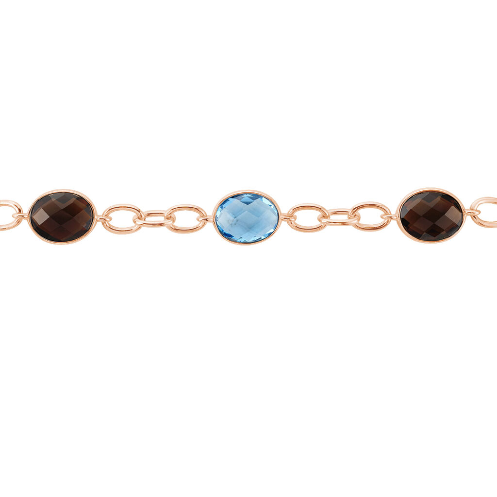 Damen Armband Silber rosevergoldet 925 Glas Blau Tiana - Armbänder Damen | OROVIVO