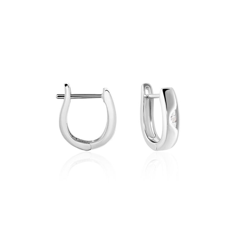 Damen Creolen Silber Bicolor Gelb/Silber 925 Zirkonia Vaninna 13,45mm  - Creolen Damen | OROVIVO