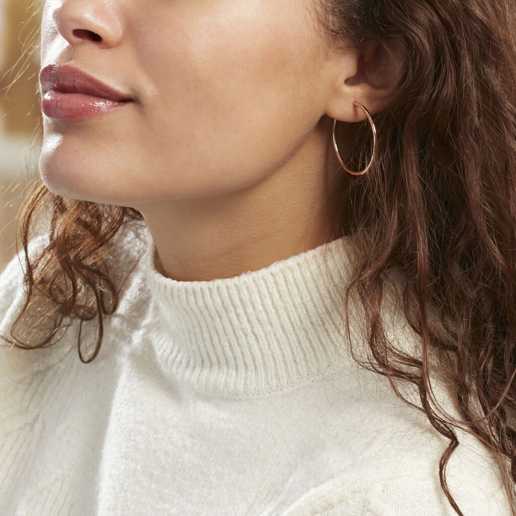 Damen Creolen Silber 925 Rosé Vergoldet - Creolen Damen | OROVIVO
