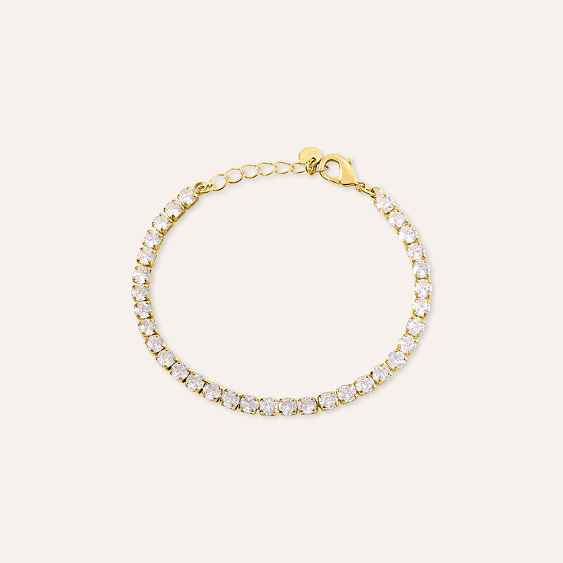 Bracciale Tennis Romantic Shine Metallo Dorato Cristallo - Spannringe Damen | OROVIVO