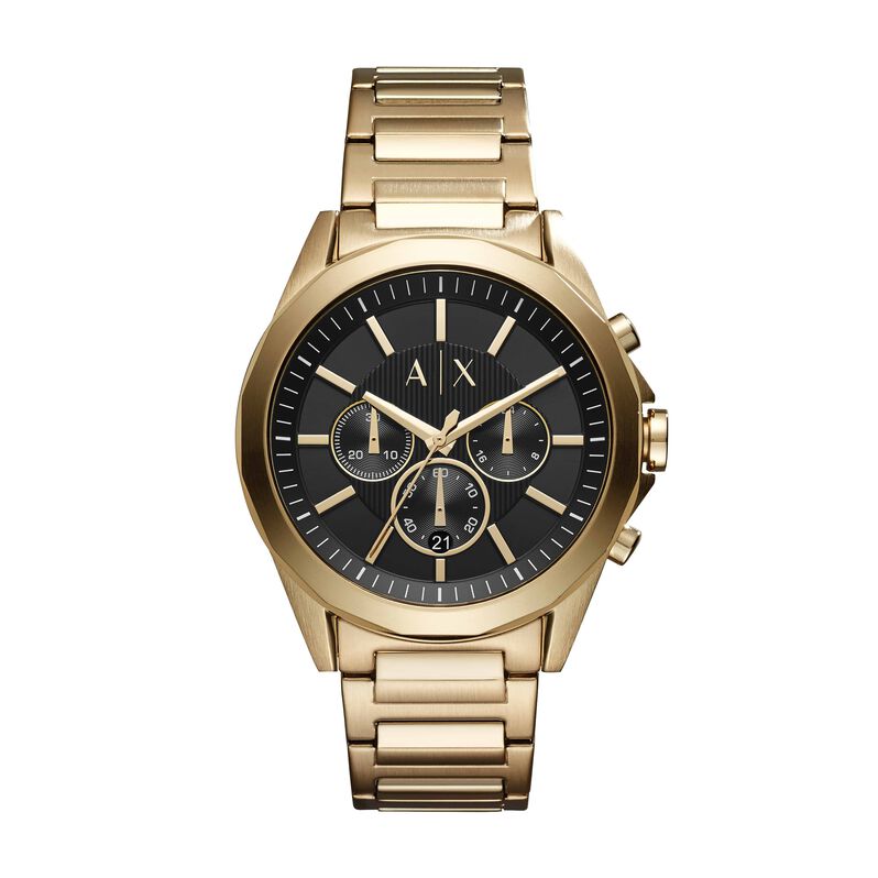 Orologio Armani Exchange cronografo cinturino e cassa in acciaio dorato - Spannringe Herren | OROVIVO