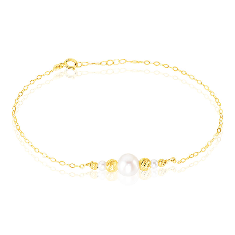 Bracelet Or Jaune Perle De Culture - Spannringe Damen | OROVIVO
