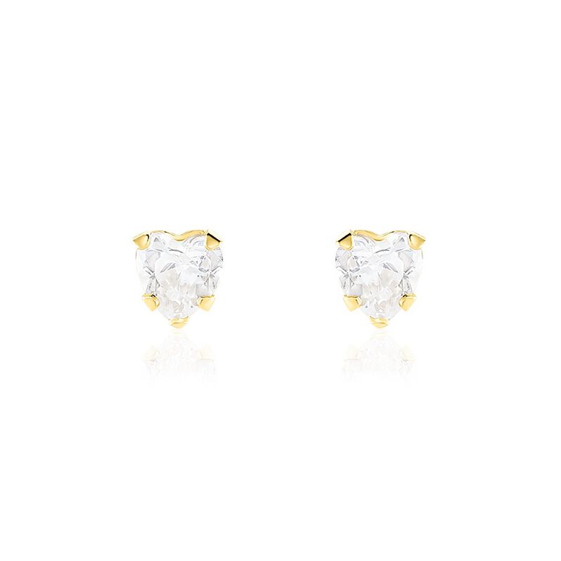 Boucles D'oreilles Puces Leidi Or Jaune Oxyde De Zirconium - Spannringe Familie | OROVIVO