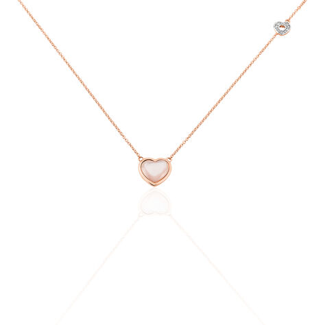 Damen Halskette Roségold 375 Diamanten 0,02ct Perlmutt Herz Pia - Halsketten Damen | OROVIVO
