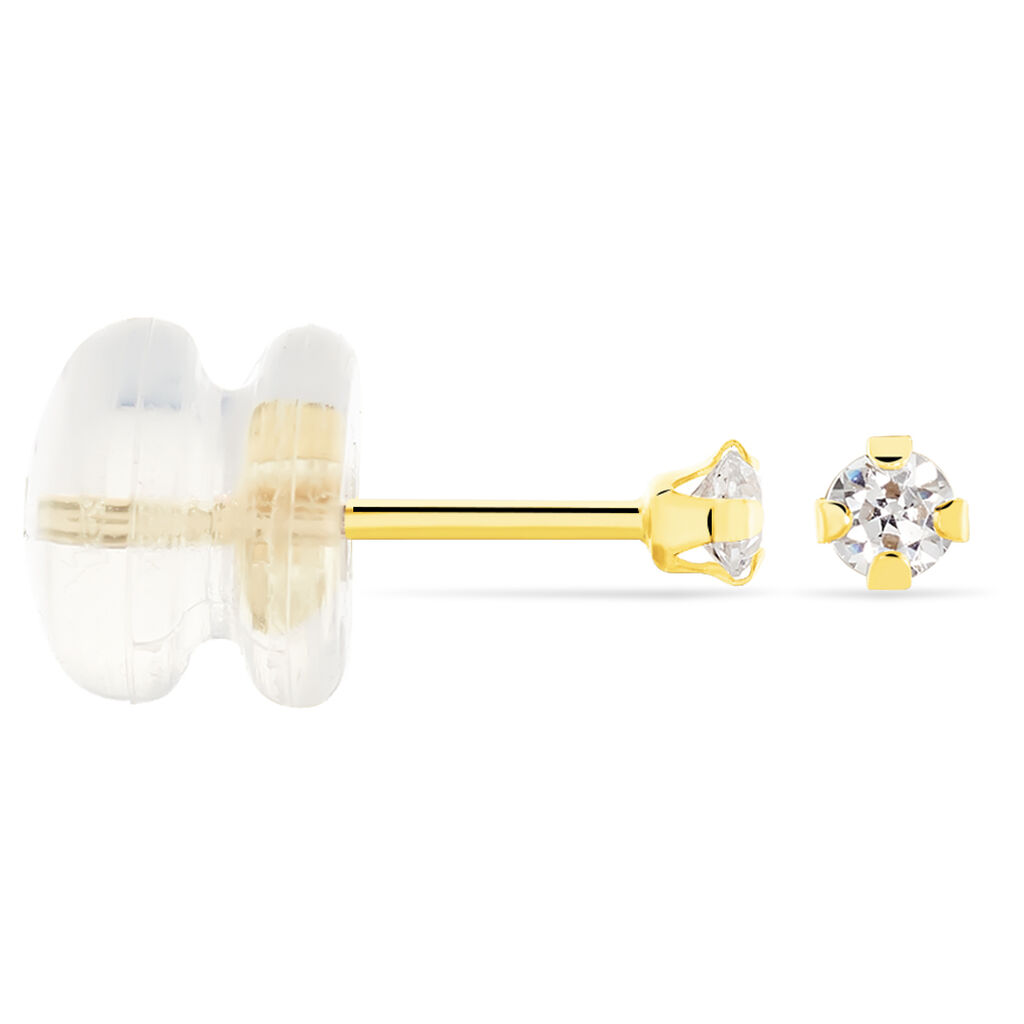 EDDIE KRAPPE Damen Ohrstecker Gold 375 (9 Karat) Zirkonia Wei&szlig; 0,23 ct B 2 mm