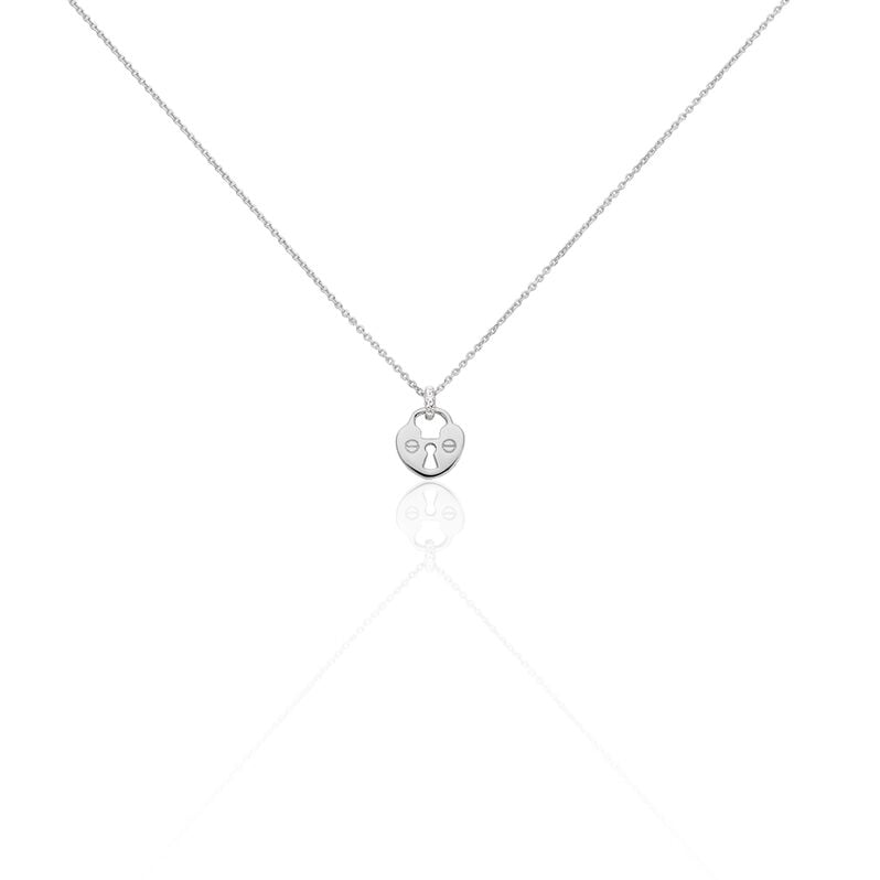 Damen Collier Wei&szlig;gold 375 (9 Karat) Zirkonia Wei&szlig; Schloss - Halsketten Damen | OROVIVO