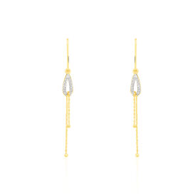 Damen Ohrhänger Lang Gold 375 Diamanten 0,098ct  - Ohrhänger Damen | OROVIVO