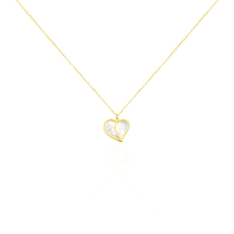 Damen Collier Gold 375 (9 Karat) Perlmutt Perlmutt Herz - Halsketten Damen | OROVIVO