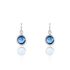 Walya Damen Ohrringe Lang Silber 925 Glas Blau Kreis