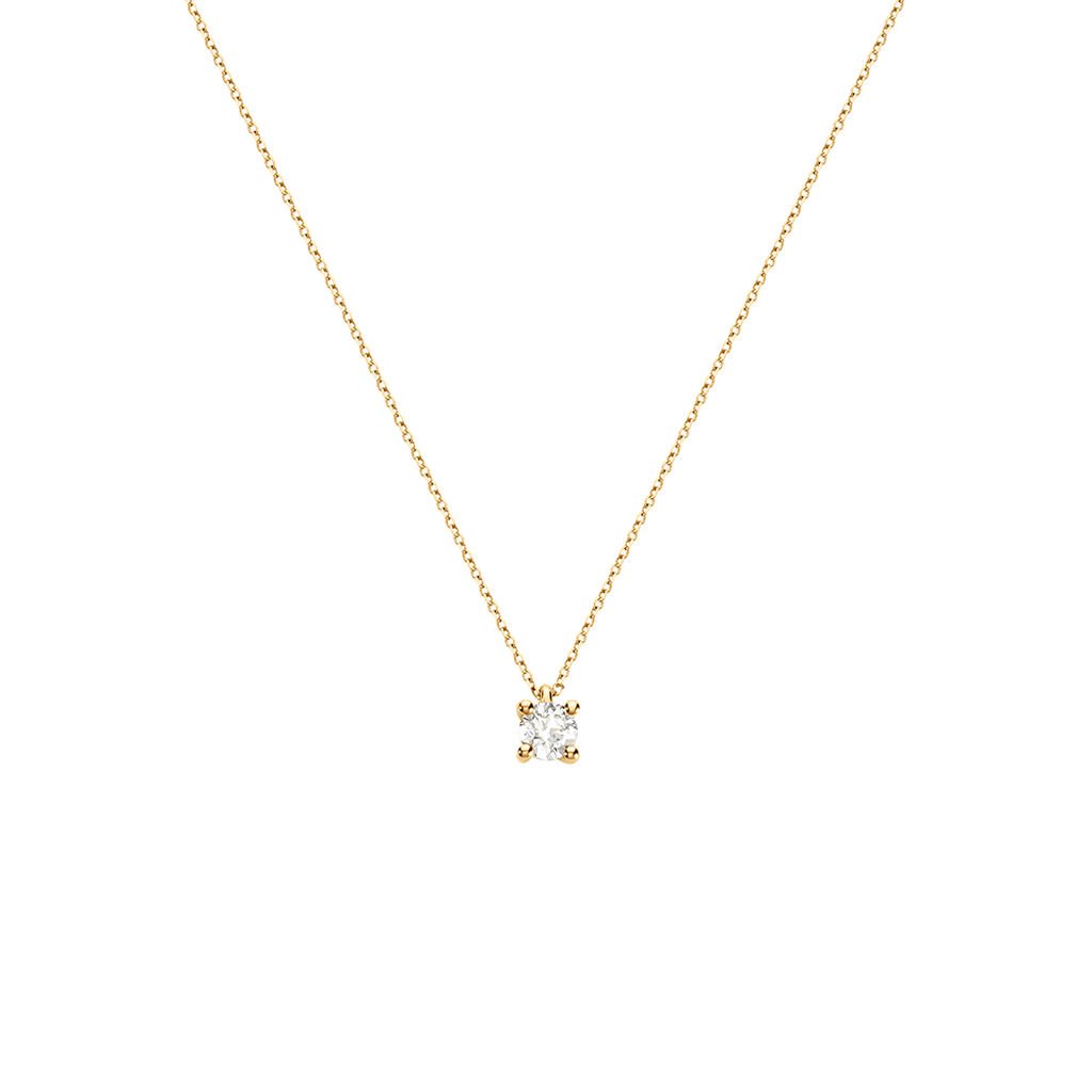 VICTORIA Damen Collier Gold 585 (14 Karat) Diamant Wei&szlig; 0,52 ct